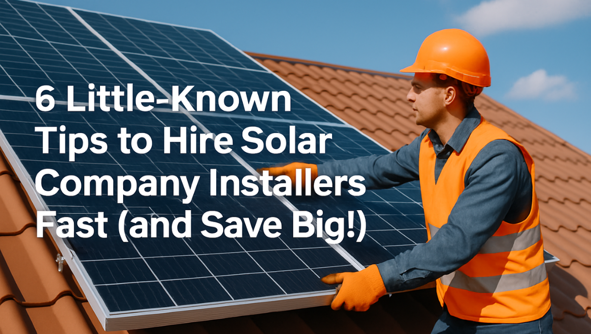Little-Known Tips to Hire Solar Company Installers Fast (and Save Big!)